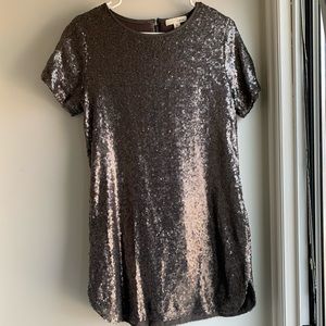 Gray Sequin Mini Dress